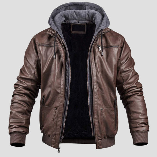 Men's Leather Bomber Jacket