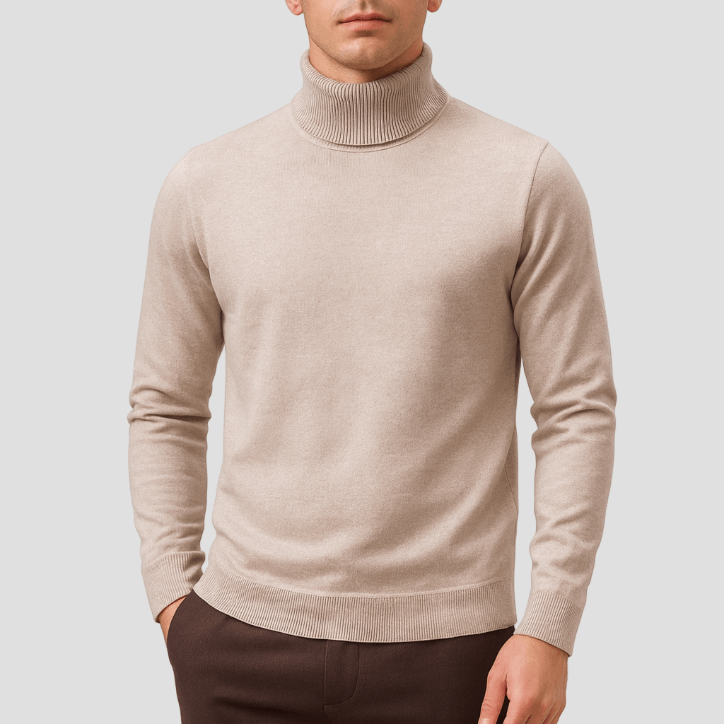 Solid Turtleneck Sweater