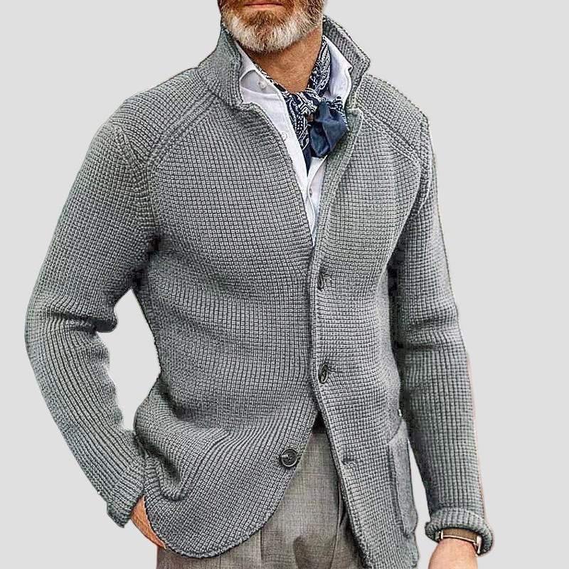 Patch Pocket Knit Blazer Cardigan for Men