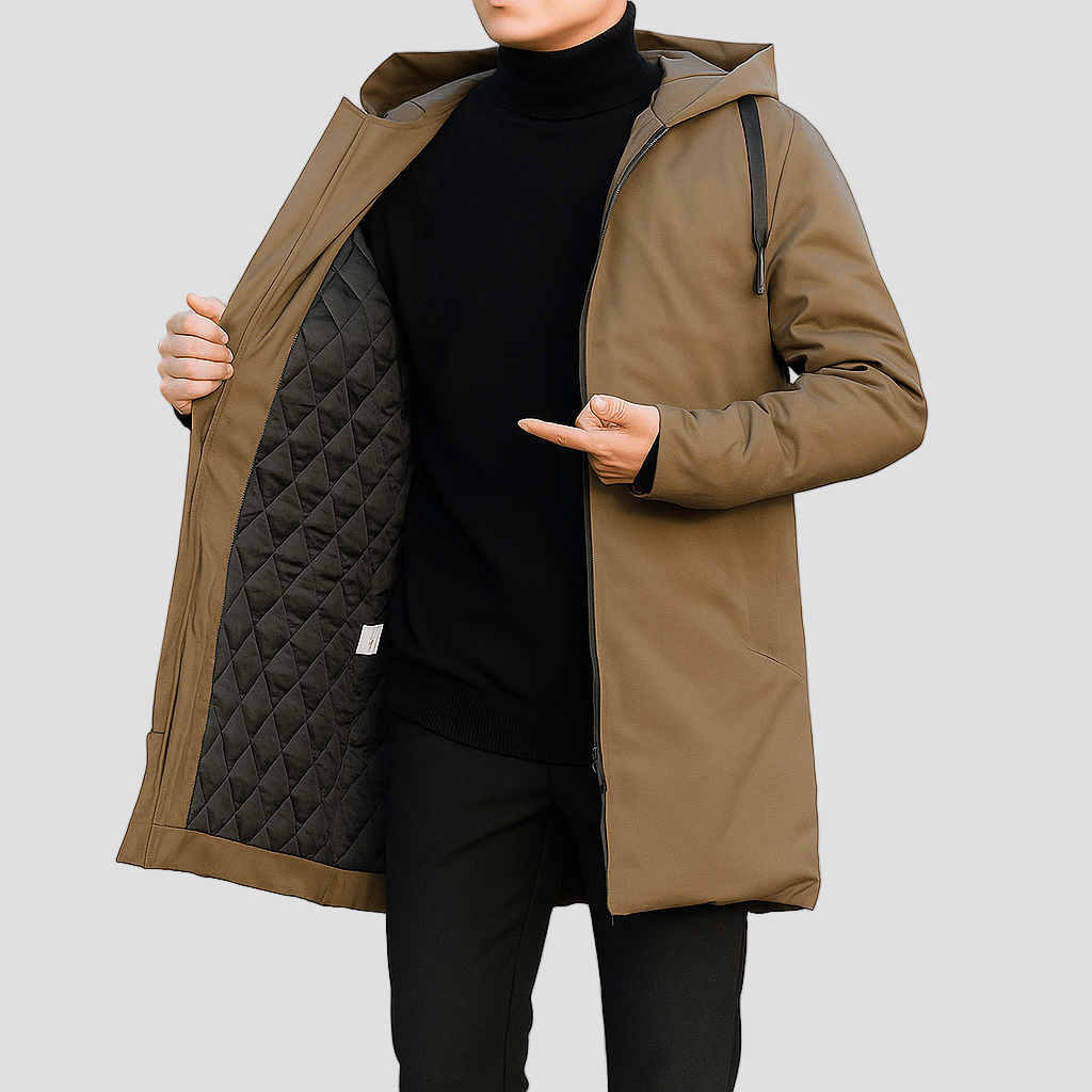 Waterproof Parka Jacket with Insulated Lining for Men