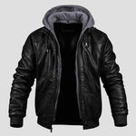 Men's Leather Bomber Jacket