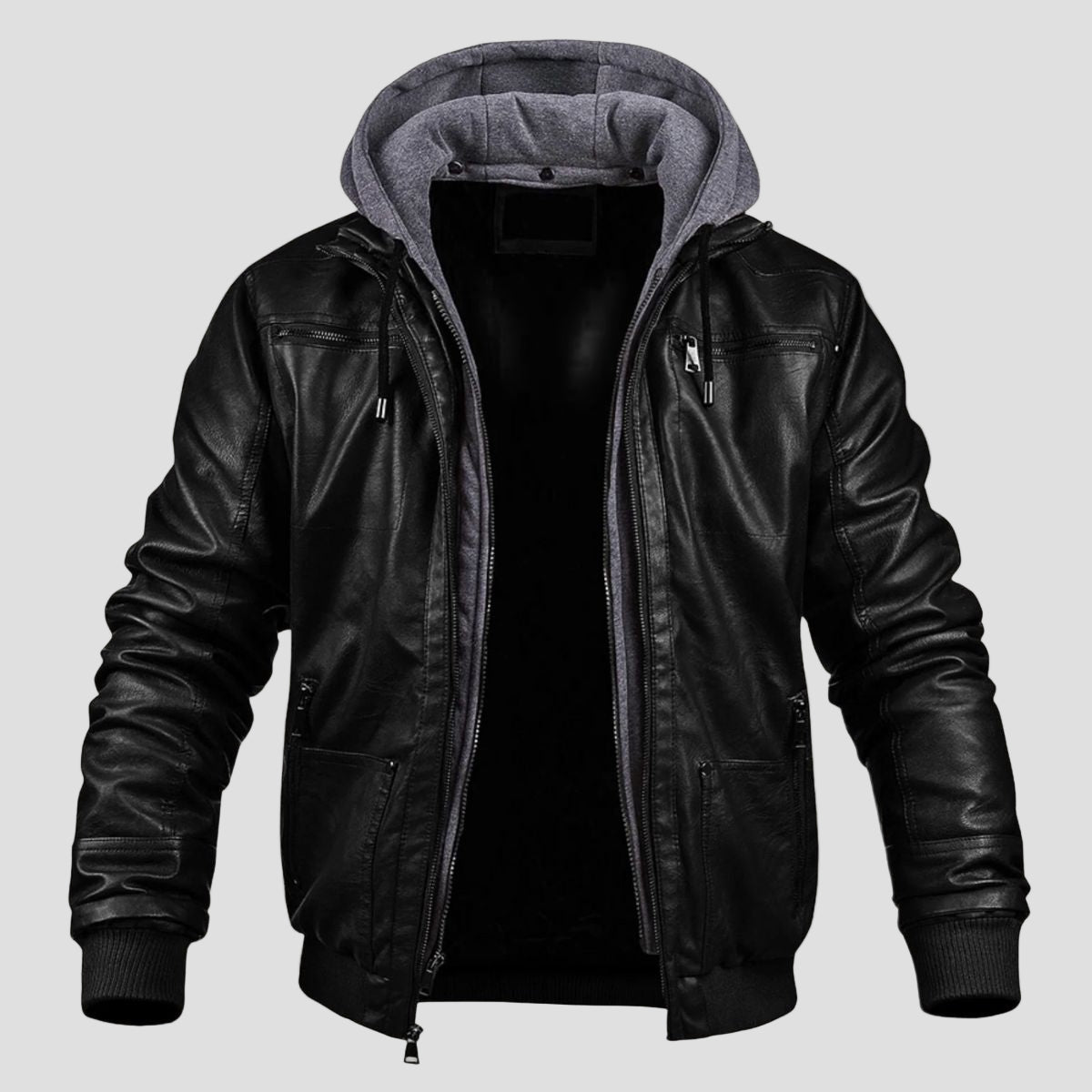 Men's Leather Bomber Jacket