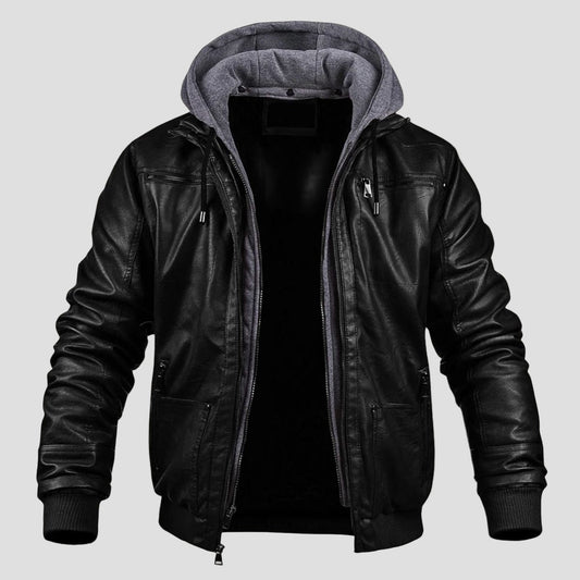 Men's Leather Bomber Jacket