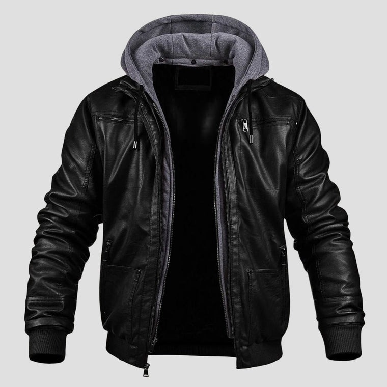 Men's Leather Bomber Jacket