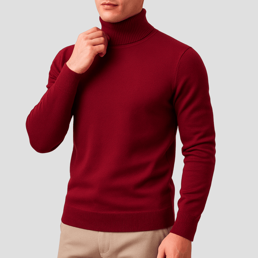 Solid Turtleneck Sweater