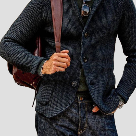 Patch Pocket Knit Blazer Cardigan for Men