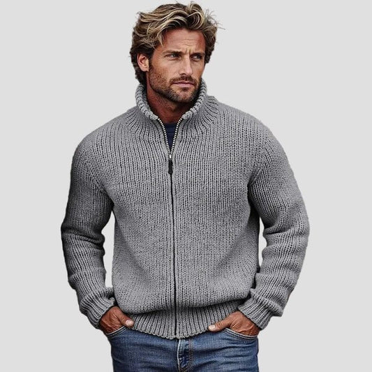 Vintage Turtleneck Cardigan Sweater for Men